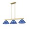 Z-Lite Cobalt Billiard, 3-Light, 14.25 In.W x 49.75 In.L x 10.5 In.H, Modern Gold/Dark Blue 152MGLD-ARDB - alternate 1